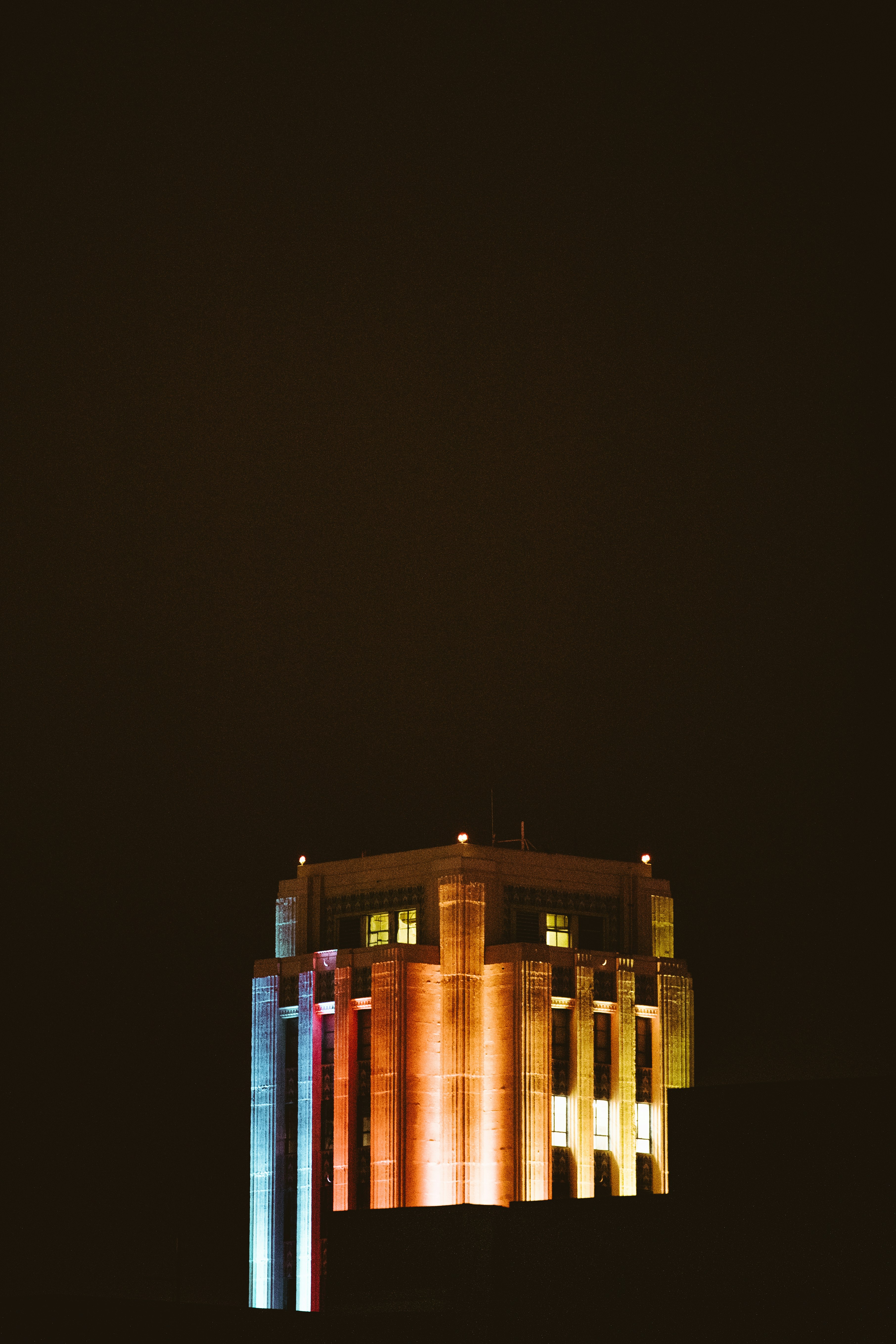 brown building at night